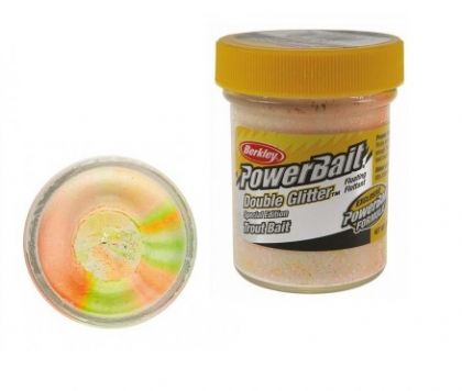 Berkley Powerbait Double Glitter Twist Trout chartreuse white orange  50g