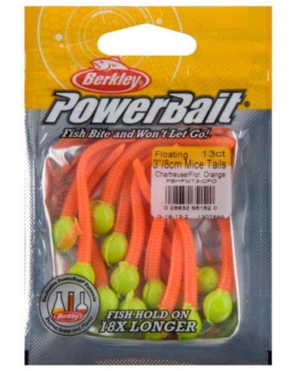 Berkley Powerbait Floating Mice Tails chartreuse fluo orange  8cm