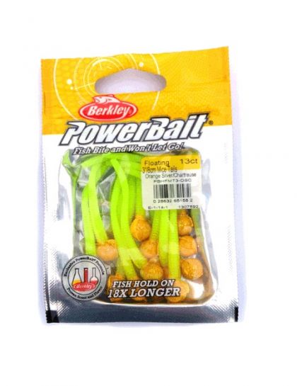 Berkley Powerbait Floating Mice Tails orange silver chartreuse forel forelaas 8cm