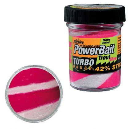 Berkley Powerbait Glow-In-The-Dark Trout Bait glow fluo red - white forel forelaas 50g