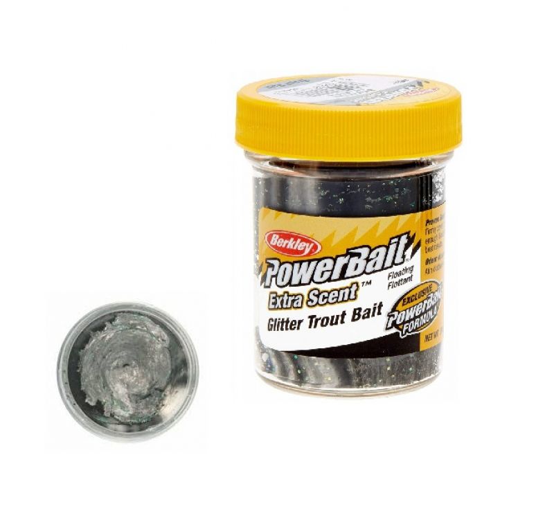 Berkley Powerbait Select Glitter Trout Bait black white twist  50g