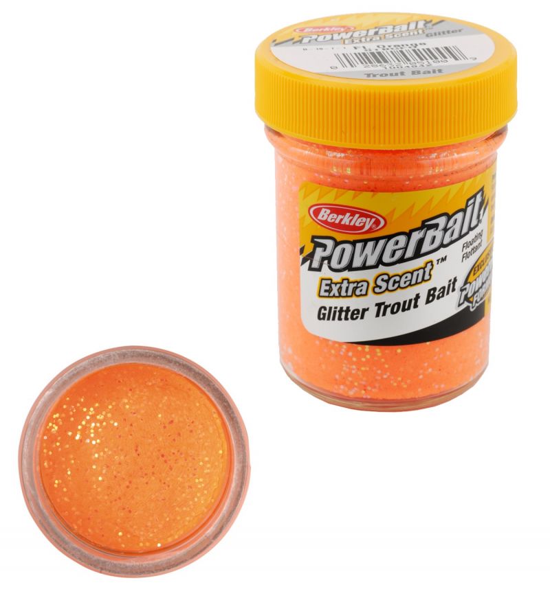 Berkley Powerbait Select Glitter Trout Bait fluorescent orange  50g