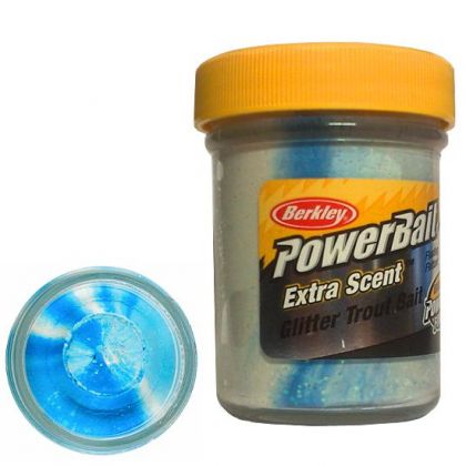 Berkley Powerbait Select Glitter Trout Bait white neon blue  50g