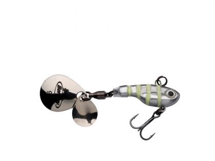 Berkley Pulse Spintail glow silver zebra roofvis spinnerbait 21g