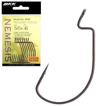 Bkk Nemesis 9004 Worm Hook nickel  1/0