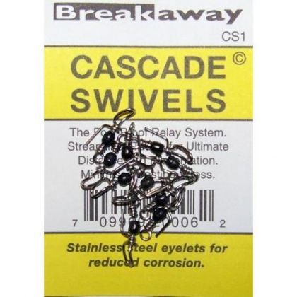 Breakaway Cascade Swivels nickel - zwart zeevis klein vismateriaal