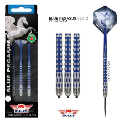 Bulls Blue Pegasus 95% C zilver - blauw dartpijlen 22g