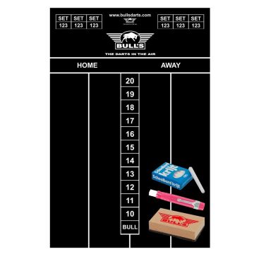 Bulls Chalk Scorebord zwart dart scorebord 45x30cm