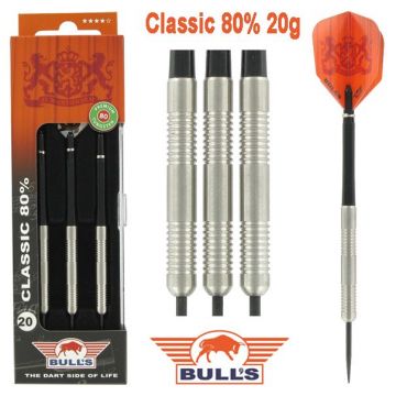 Bulls Classic 80% zwart - zilver dartpijlen 20g