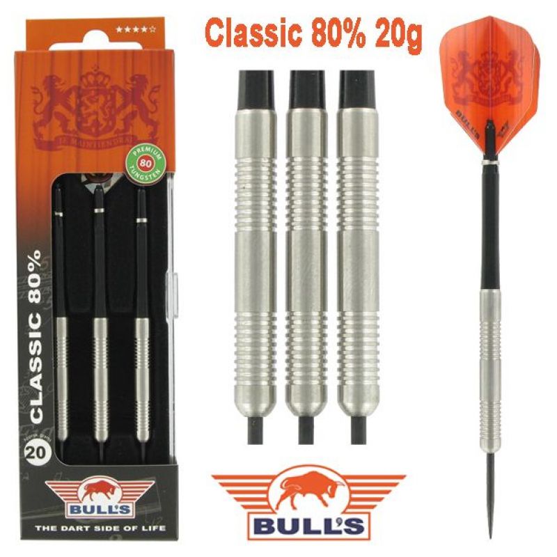 Bulls Classic 80% noir - argent darts 20g