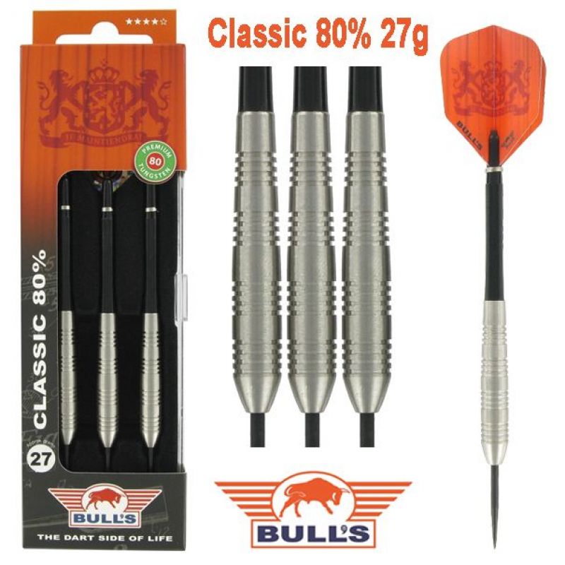 Bulls Classic 80% zwart - zilver dartpijlen 27g