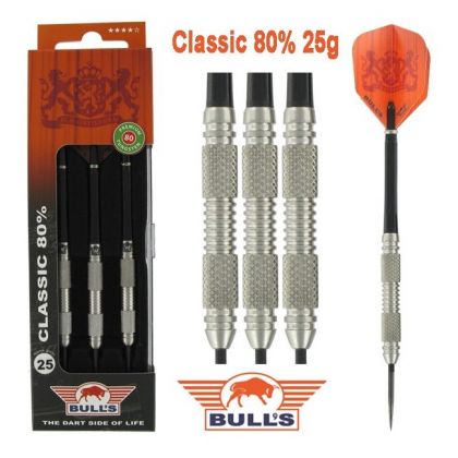 Bulls Classic 80% zwart - zilver dartpijlen 25g