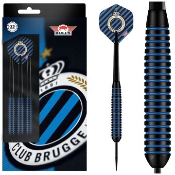 Bulls Club Brugge Brass zwart - blauw dartpijlen 23g