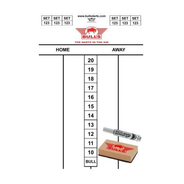 Bulls Darttel Flex Scorebord wit dart scorebord 45x30cm