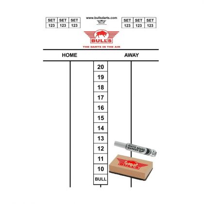 Bulls Darttel Flex Scorebord blanc dart scoreboard 45x30cm