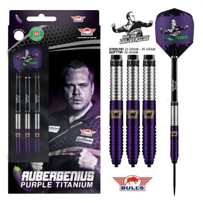 Bulls Dirk van Duijvenbode 90% Aubergenius noir - argent - mauve darts 23g