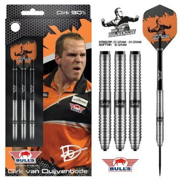 Bulls Dirk van Duijvenbode 90% noir - argent darts 23g