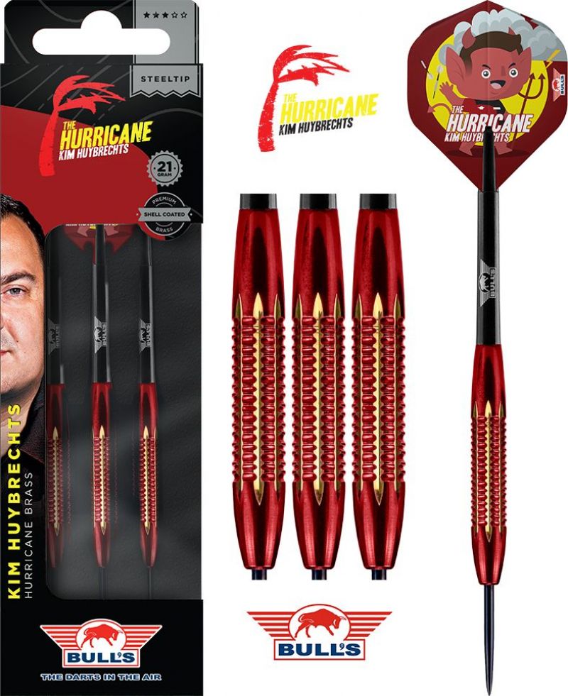 Bulls Hurricane Shell Coated Brass rouge darts 21g