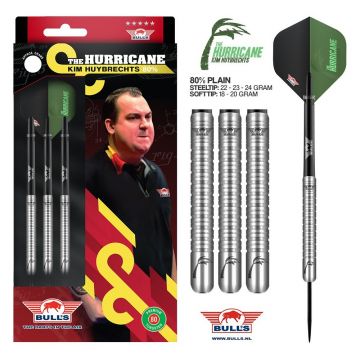 Bulls Kim Huybrechts 80% Plain argent darts 22g