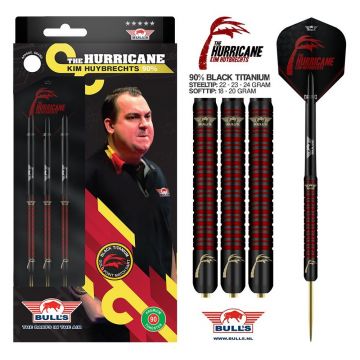 Bulls Kim Huybrechts 90% Black Titanium noir - rouge darts 23g