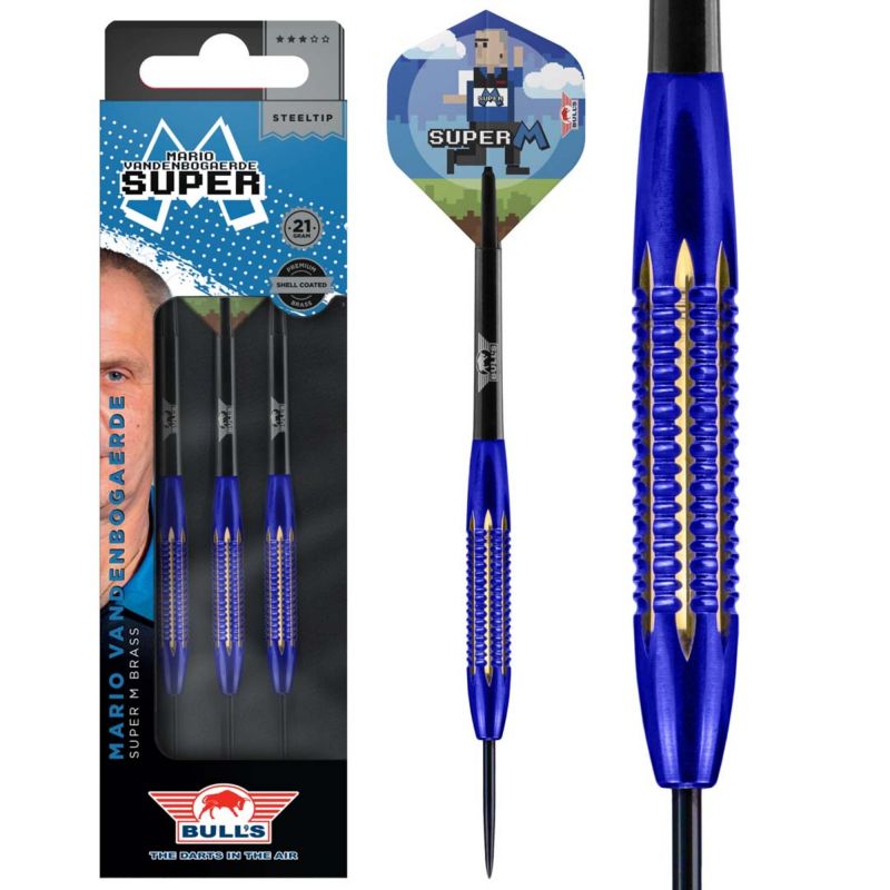 Bulls Mario Vandenbogaerde Shell Coated Brass bleu darts 21g