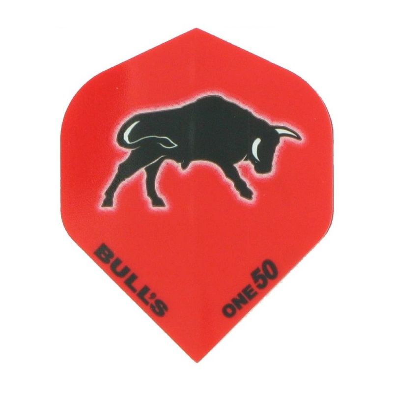 Bulls One 50 Red Bull Standard rood dart flight 150 Micron