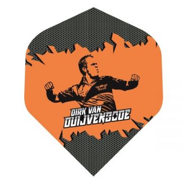 Bulls Powerflite Dirk Van Duijvenbode Standard zwart - oranje dart flight 100 Micron