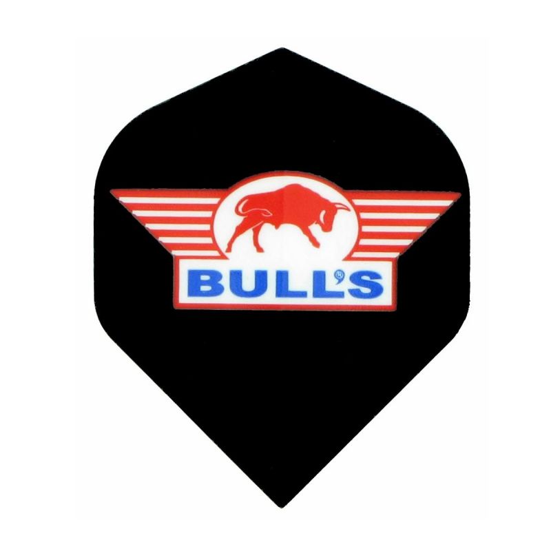 Bulls Powerflite Solid Bull Logo Standard zwart dart flight 100 Micron