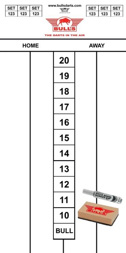 Bulls Scoreset Flex wit dart scorebord 60x30cm