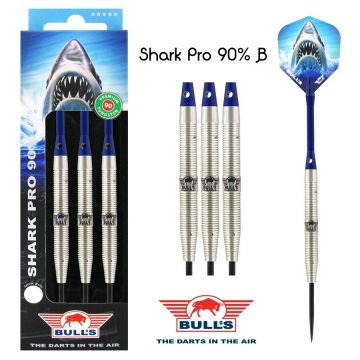 Bulls Shark Pro B 90% Tungsten blauw - zilver dartpijlen 25g