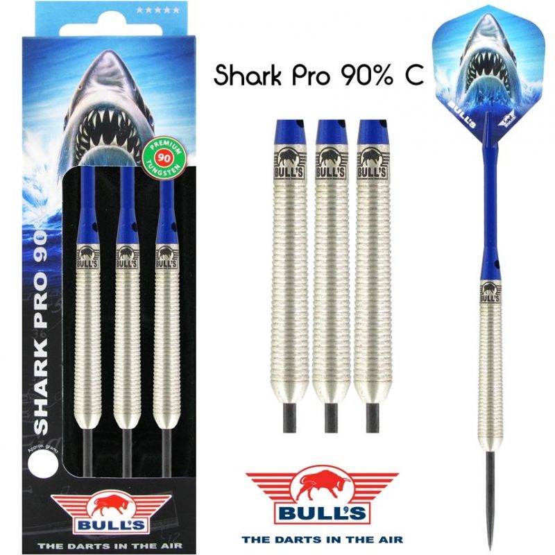 Bulls Shark Pro Ultralight 90% Tungsten blauw - zilver dartpijlen 15g