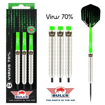 Bulls Virus 70% noir - vert - argent darts 21g