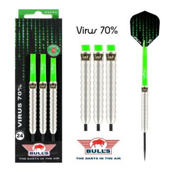 Bulls Virus 70% noir - vert - argent darts 24g