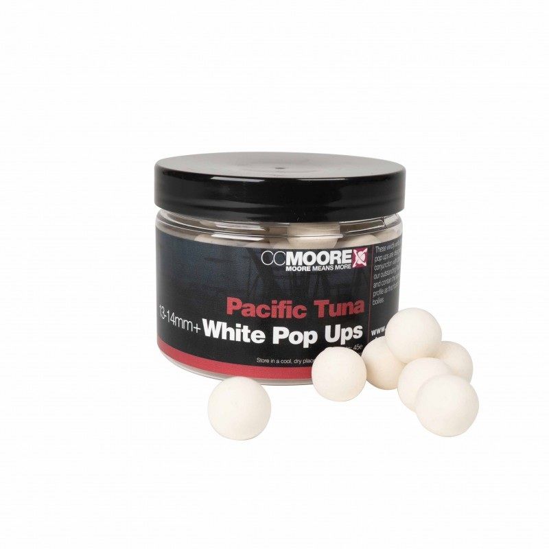 Cc Moore Pacific Tuna White Pop-Ups wit karper pop-up boilies 13-14mm