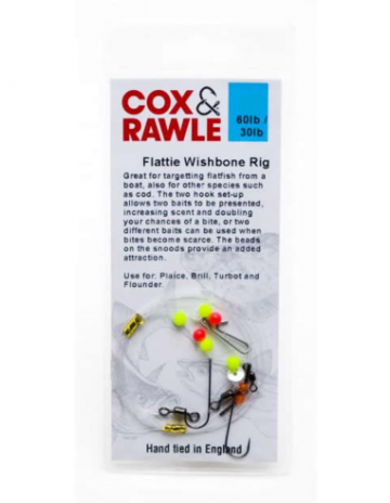 Cox & Rawle Flattie Wishbone Rig clear zeevis zee onderlijn 4