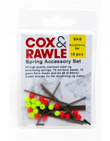 Cox & Rawle Spring Accessory Set nickel - geel - rood zeevis klein vismateriaal