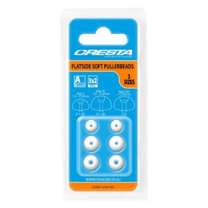 Cresta Flatside Soft Pullerbeads 3 Sizes blanc 