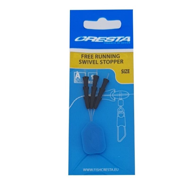 Cresta Free Running Swivel Stoppers zwart klein vismateriaal Large