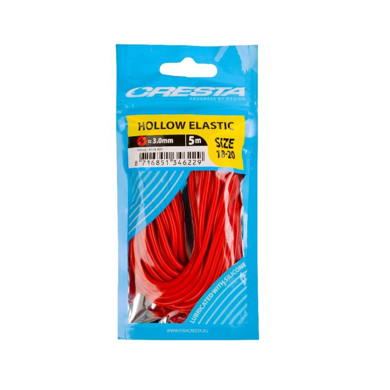 Cresta Hollow Elastic rood witvis viselastiek 3.0mm 5m