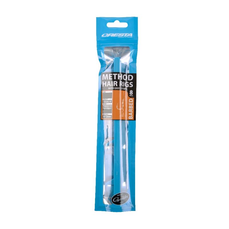 Cresta Method Hair Rigs + Stop Barbed clear - nickel witvis witvis onderlijn H12 0.24mm