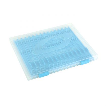 Cresta Modular Hooklength Box clear - blauw onderlijn plankje 20cm 12 Stuks