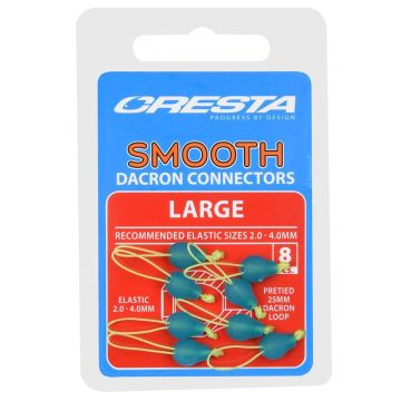 Cresta Smooth dacron connectors blauw - geel witvis toebehoor viselastiek Large