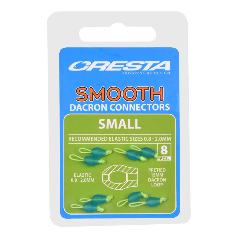 Cresta Smooth dacron connectors blauw - geel witvis toebehoor viselastiek Small