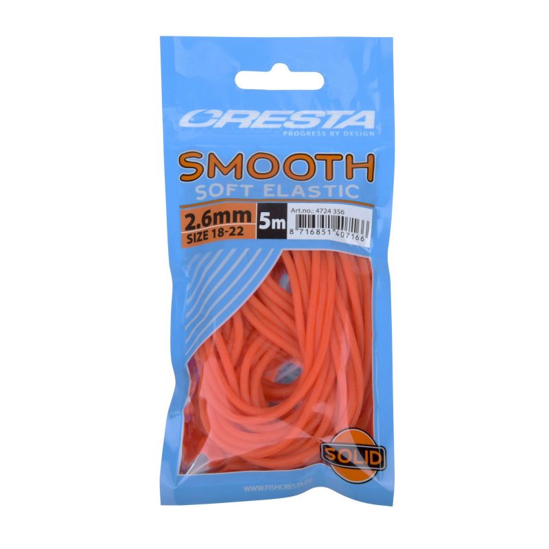 Cresta Smooth Soft Elastic fluo orange witvis viselastiek 2.60mm 5m