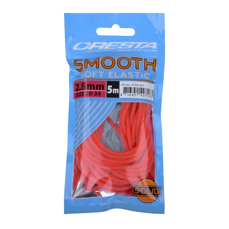 Cresta Smooth Soft Elastic fluo rood witvis viselastiek 2.80mm 5m