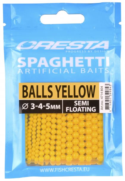 Cresta Spaghetti Balls jaune  3mm-4mm-5mm