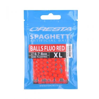 Cresta Spaghetti Balls XL fluo red imitatie visaas 6mm-7mm-8mm