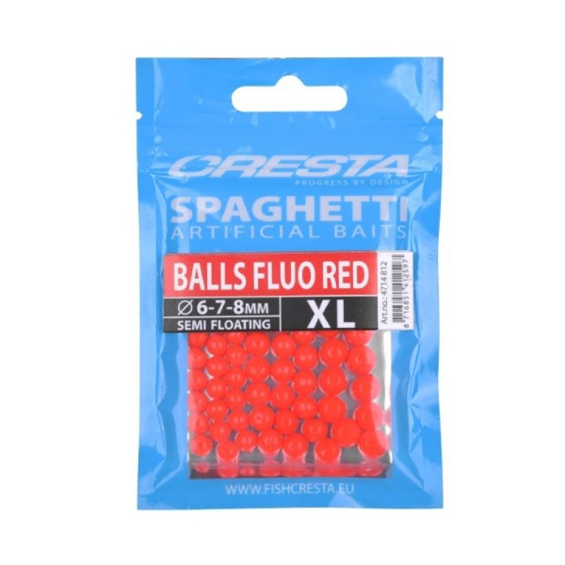 Cresta Spaghetti Balls XL fluo red imitatie visaas 6mm-7mm-8mm