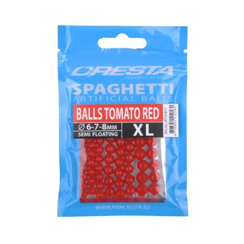 Cresta Spaghetti Balls XL tomato red  6mm-7mm-8mm