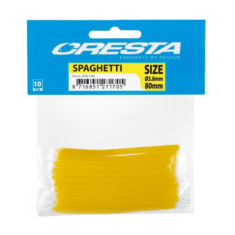 Cresta Spaghetti geel imitatie visaas 80mm